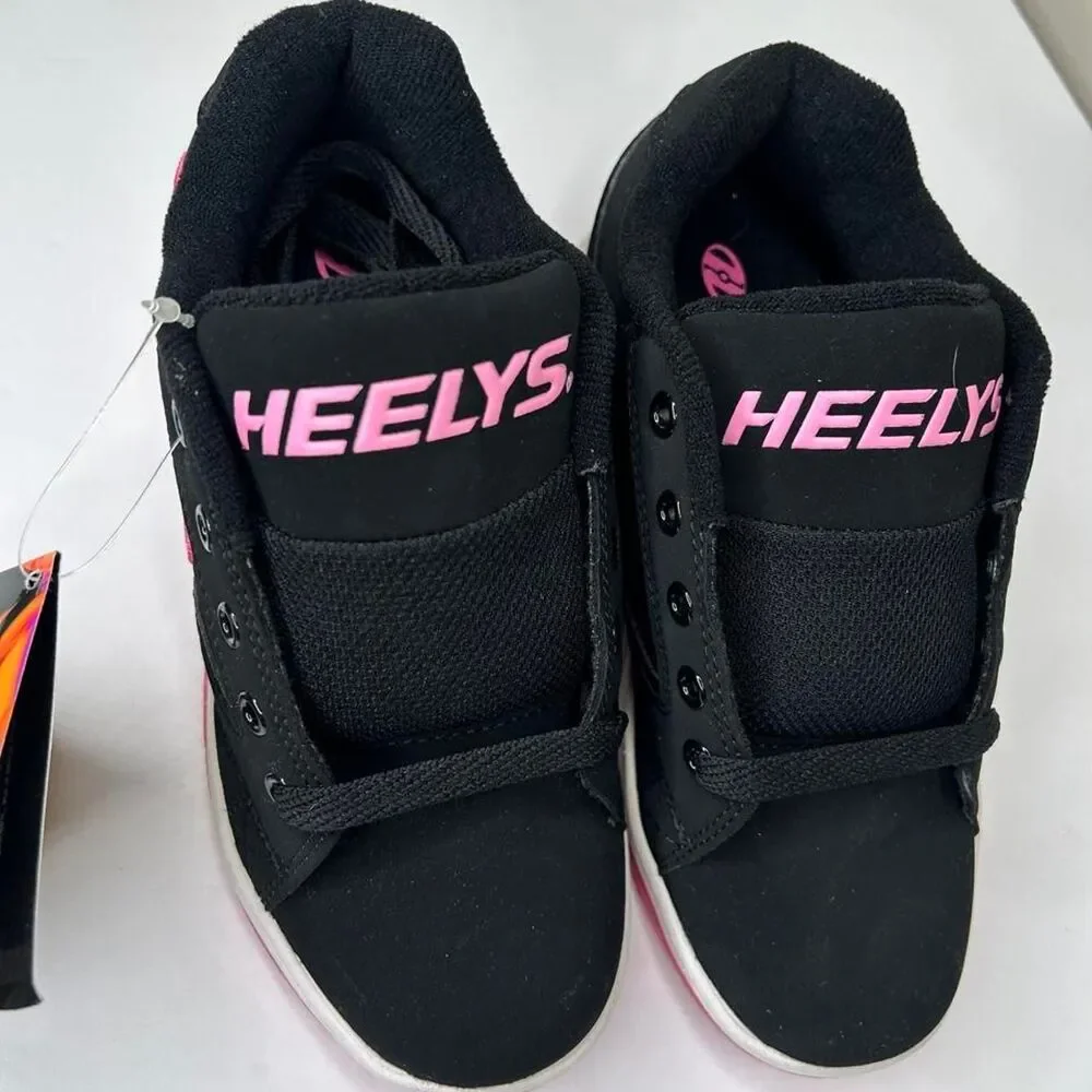 New Heelys black/pink skate shoes youth 2 New with tags wheels and tool included - Picture 3 of 8
